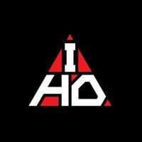 création de logo de lettre triangle iho avec forme de triangle. monogramme de conception de logo triangle iho. modèle de logo vectoriel triangle iho avec couleur rouge. iho logo triangulaire logo simple, élégant et luxueux.