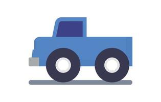 voiture jouet et pick-up bleu pour les enfants jouant à l'illustration vectorielle plane. vecteur