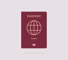 passeport international et sur illustration vectorielle plane fond blanc. vecteur