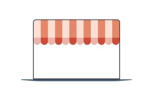 achats en ligne internet business e-commerce marketing numérique concept illustration vectorielle plane. vecteur
