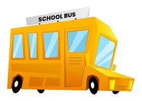 transport classique de bus scolaire jaune. vue latérale sur le véhicule. reprendre l'éducation à l'école. fond blanc. vecteur