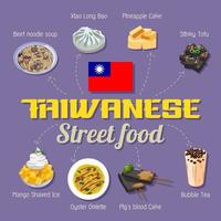 affiche de cuisine de rue taiwanaise vecteur