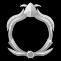 avatar de cadre de jeu en argent, modèle rond pour l'interface utilisateur du jeu. avatar de cadre de jeu en argent, modèle rond pour l'interface utilisateur du jeu. vecteur