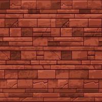 mur de pierre de brique de modèle sans couture, vieux papier peint rouge de texture pour le jeu d'interface utilisateur vecteur