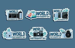 ensemble de la journée mondiale de la photographie vecteur