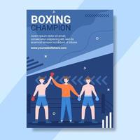 modèle d'affiche de sport de boxe professionnelle dessin animé fond illustration vectorielle