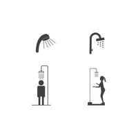 icône de l'homme de la douche vecteur