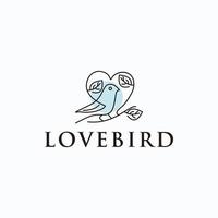 amour oiseau logo design illustration vectorielle fond isolé vecteur