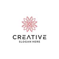 contour créatif fleur mandala logo illustration vectorielle fond isolé vecteur