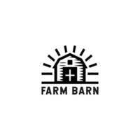 ferme grange logo design illustration vectorielle fond isolé vecteur