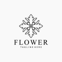 fleur logo design illustration vectorielle fond isolé vecteur