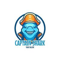 logo du personnage capitaine requin vecteur