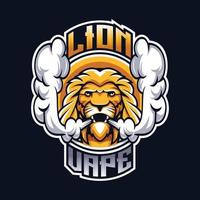 logo de mascotte de vape de lion bon usage pour le badge d'emblème d'identité de symbole et plus encore. vecteur