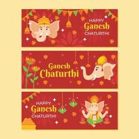 collection de bannières ganesh chaturthi vecteur