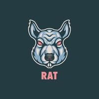 logo de mascotte de rat vecteur