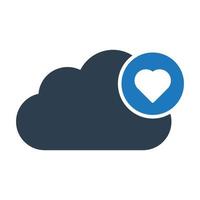 icône de vecteur de coeur de nuage qui peut facilement modifier ou éditer