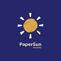 logo soleil en papier vecteur