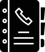 icône de glyphe de répertoire téléphonique vecteur