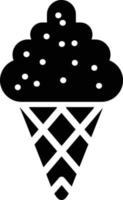 icône de glyphe de crème glacée vecteur