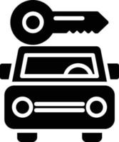 icône de glyphe de location de voiture vecteur