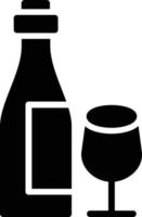 icône de glyphe de bouteille de vin vecteur