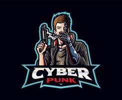 création de logo de mascotte cyberpunk vecteur