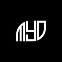 création de logo de lettre myo sur fond noir. concept de logo de lettre initiales créatives myo. conception de lettre myo. vecteur