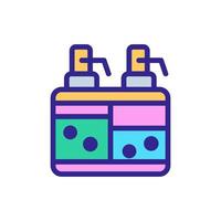 deux distributeurs de savon autoportants icône illustration de contour vectoriel