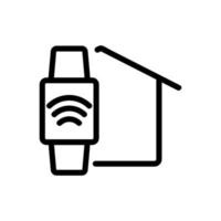 vecteur d'icône de maison intelligente. illustration de symbole de contour isolé