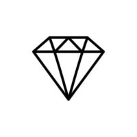 diamant signe richesse icône vecteur contour illustration