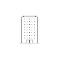 Le signe vectoriel du bâtiment et le symbole de la ville immobilière sont isolés sur un fond blanc. couleur de l'icône de la ville de construction et de l'immobilier modifiable.