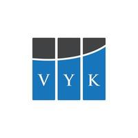 création de logo de lettre vyk sur fond blanc. concept de logo de lettre initiales créatives vyk. conception de lettre vyk. vecteur