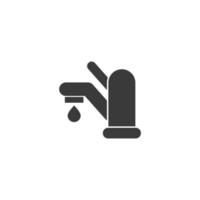 Le signe vectoriel du symbole du robinet d'eau est isolé sur un fond blanc. couleur de l'icône du robinet d'eau modifiable.
