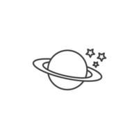 Le signe vectoriel du symbole de la planète saturne est isolé sur un fond blanc. couleur de l'icône planète saturne modifiable.