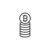 Le signe vectoriel du symbole bitcoin est isolé sur un fond blanc. couleur de l'icône bitcoin modifiable.