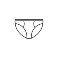 Le signe vectoriel du symbole du sous-vêtement est isolé sur un fond blanc. couleur d'icône de sous-vêtement modifiable.