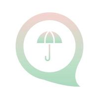 parapluie chat logo gradient design élément icône modèle vecteur
