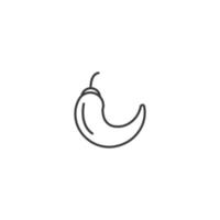 Le signe vectoriel du symbole du piment est isolé sur un fond blanc. couleur d'icône de piment modifiable.