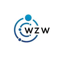 création de logo de technologie de lettre wzw sur fond blanc. wzw initiales créatives lettre il concept de logo. conception de lettre wzw. vecteur