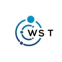 création de logo de technologie de lettre wst sur fond blanc. wst initiales créatives lettre il concept de logo. conception de lettre wst. vecteur