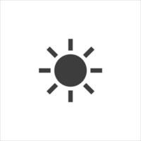 Le signe vectoriel du symbole du soleil est isolé sur un fond blanc. couleur de l'icône du soleil modifiable.