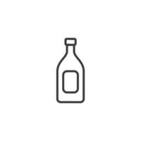 Le signe vectoriel du symbole de la bouteille est isolé sur un fond blanc. couleur d'icône de bouteille modifiable.