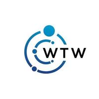 création de logo de technologie de lettre wtw sur fond blanc. wtw initiales créatives lettre il concept de logo. wtw conception de lettre. vecteur