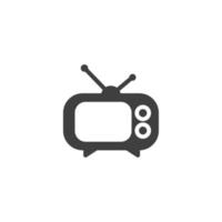 Le signe vectoriel du symbole de la télévision est isolé sur un fond blanc. couleur d'icône de télévision modifiable.