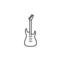 Le signe vectoriel du symbole de la guitare est isolé sur un fond blanc. couleur d'icône de guitare modifiable.