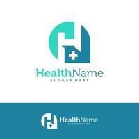 modèle de conception de logo santé lettre h. vecteur de concept de logo h initial. symbole d'icône créative