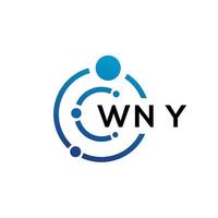 wny initiales créatives lettre il concept de logo. conception de lettre wny. création de logo de technologie de lettre wny sur fond blanc. wny initiales créatives lettre il concept de logo. conception de lettre wny. vecteur