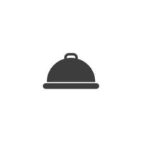 Le signe vectoriel du symbole du plateau alimentaire est isolé sur un fond blanc. couleur de l'icône du plateau alimentaire modifiable.