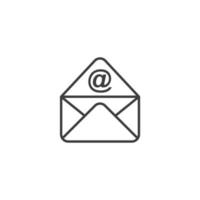 Le signe vectoriel du symbole de courrier électronique est isolé sur un fond blanc. couleur de l'icône de messagerie modifiable.