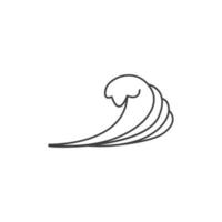 Le signe vectoriel du symbole de la vague est isolé sur un fond blanc. couleur de l'icône d'onde modifiable.